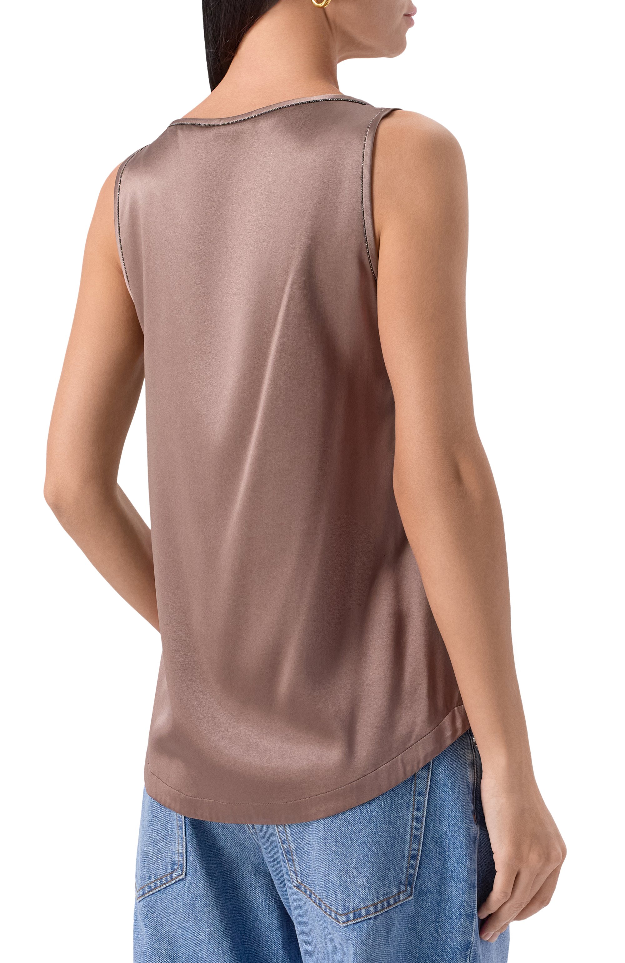 Атласный топ BRUNELLO CUCINELLI, арт. M0C59DE330, фото 4