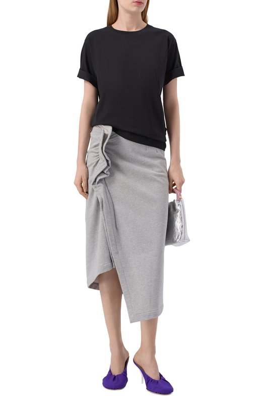 Хлопковая футболка Dries Van Noten 131100/3600 Чёрный  131100/3600 Фото 2