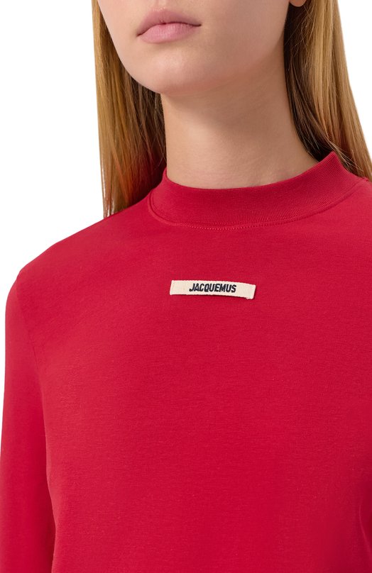 Хлопковый лонгслив Jacquemus 24ETSW00155AJ0/0124 Красный  24ETSW00155AJ0/0124 Фото 5