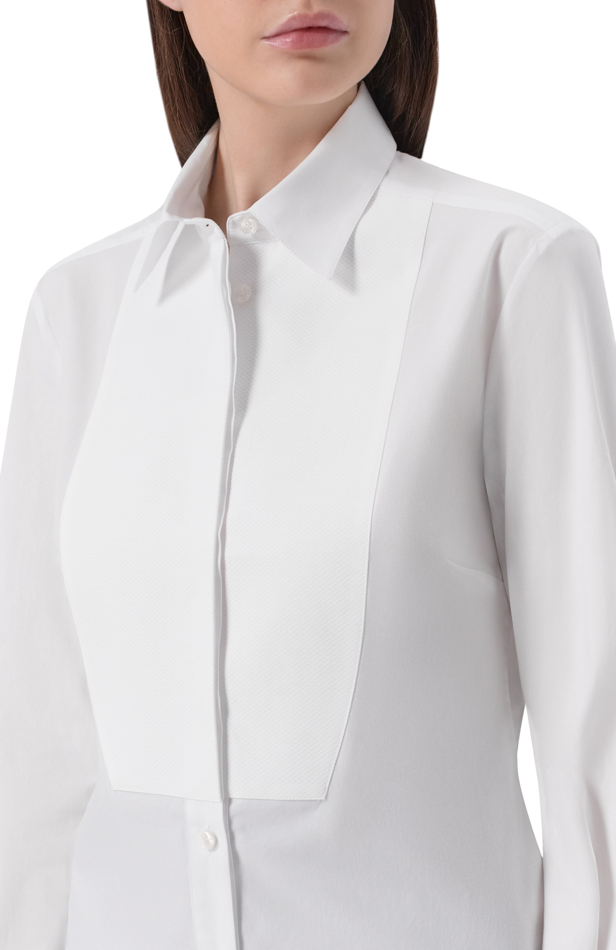 Хлопковая рубашка DOLCE & GABBANA белого цвета по цене 82500 руб., арт. F5K50T/FUEEE, фото 5 Хлопковая рубашка DOLCE & GABBANA, арт. F5K50T/FUEEE, фото 5