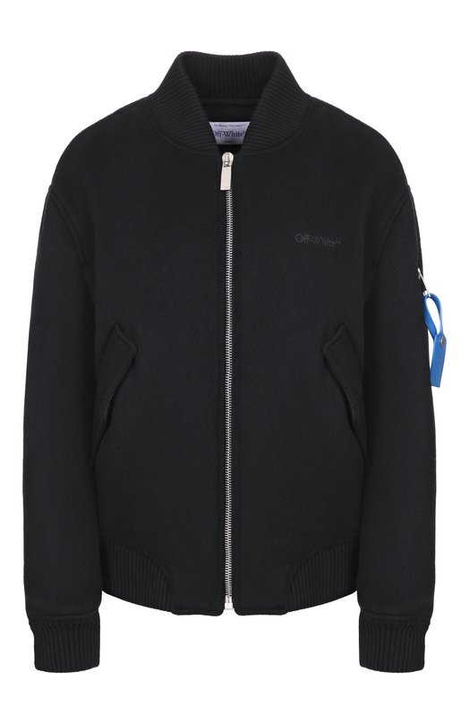 Кашемировый бомбер Off-White 0WEH031F25FAB001 Чёрный 0WEH031F25FAB001