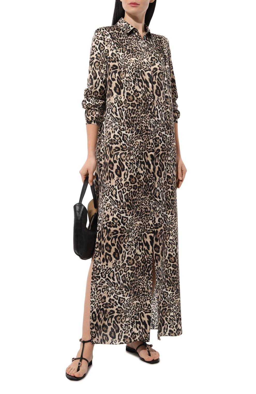 Платье из хлопка и шелка FREEAGE леопардового цвета по цене 104060 руб., арт. WS24.DR086M.6001.9012, фото 2 Платье из хлопка и шелка FREEAGE, арт. WS24.DR086M.6001.9012, фото 2