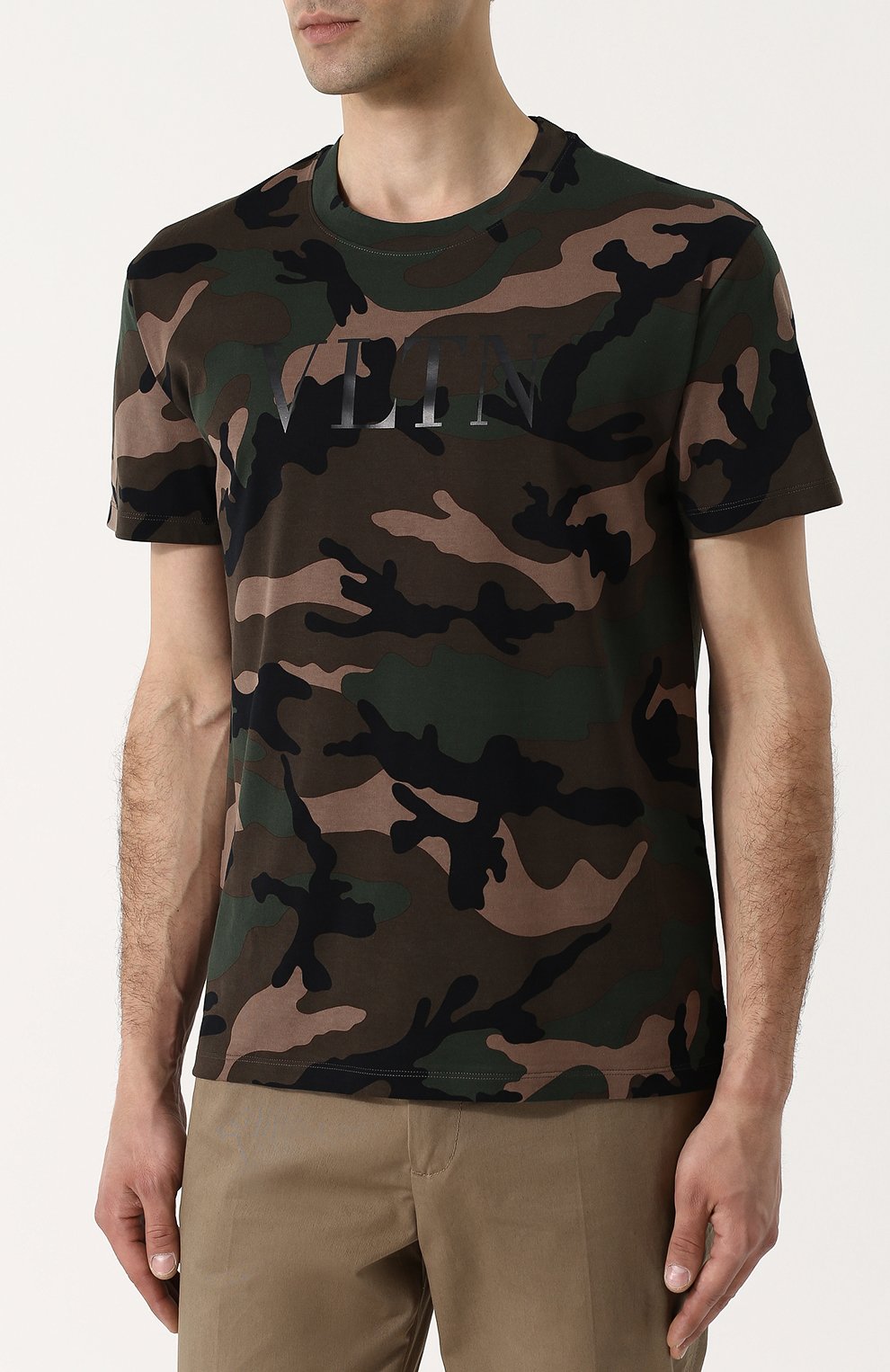 Хлопковая футболка с камуфляжным принтом VALENTINO, арт. QV3MG12V3M0, фото 3