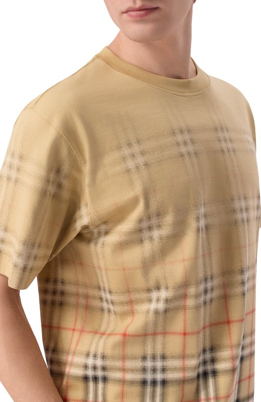 Хлопковая футболка Burberry 8119022 Бежевый  8119022 Фото 5