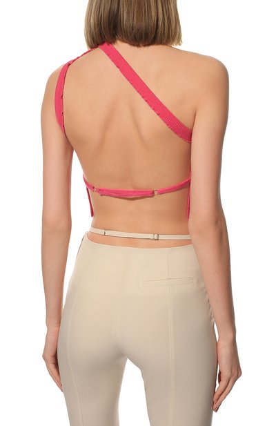 Льняной топ JACQUEMUS розового цвета по цене 23150 руб., арт. 213KN009-2330, фото 4 Льняной топ JACQUEMUS, арт. 213KN009-2330, фото 4