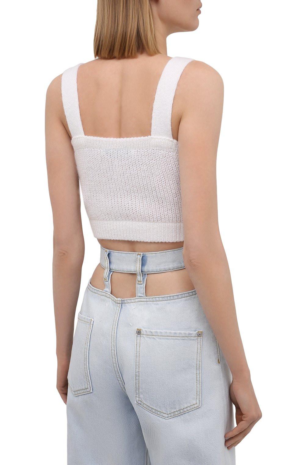 Топ ALESSANDRA RICH белого цвета по цене 38500 руб., арт. FAB2609-K2858, фото 4 Топ ALESSANDRA RICH, арт. FAB2609-K2858, фото 4