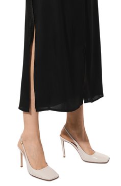 Женские кожаные туфли christina sling GIANVITO ROSSI белого цвета, арт. G95415.95RIC.NUI0FFW | Фото 3 (Подошва: Плоская; Материал сплава: Проставлено; Материал внутренний: Натуральная кожа; Драгоценные камни: Проставлено; Каблук высота: Высокий; Каблук тип: Шпилька; Материал внешний: Натуральная кожа; Женское Кросс-КТ: Слингбэки)