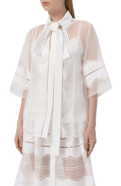 Блузка из хлопка и шелка ELIE SAAB, арт. SH144NR26/CES01, фото 3