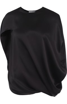 Однотонный шелковый топ с круглым вырезом JW ANDERSON, арт. TP92WS18 311/999, фото 1