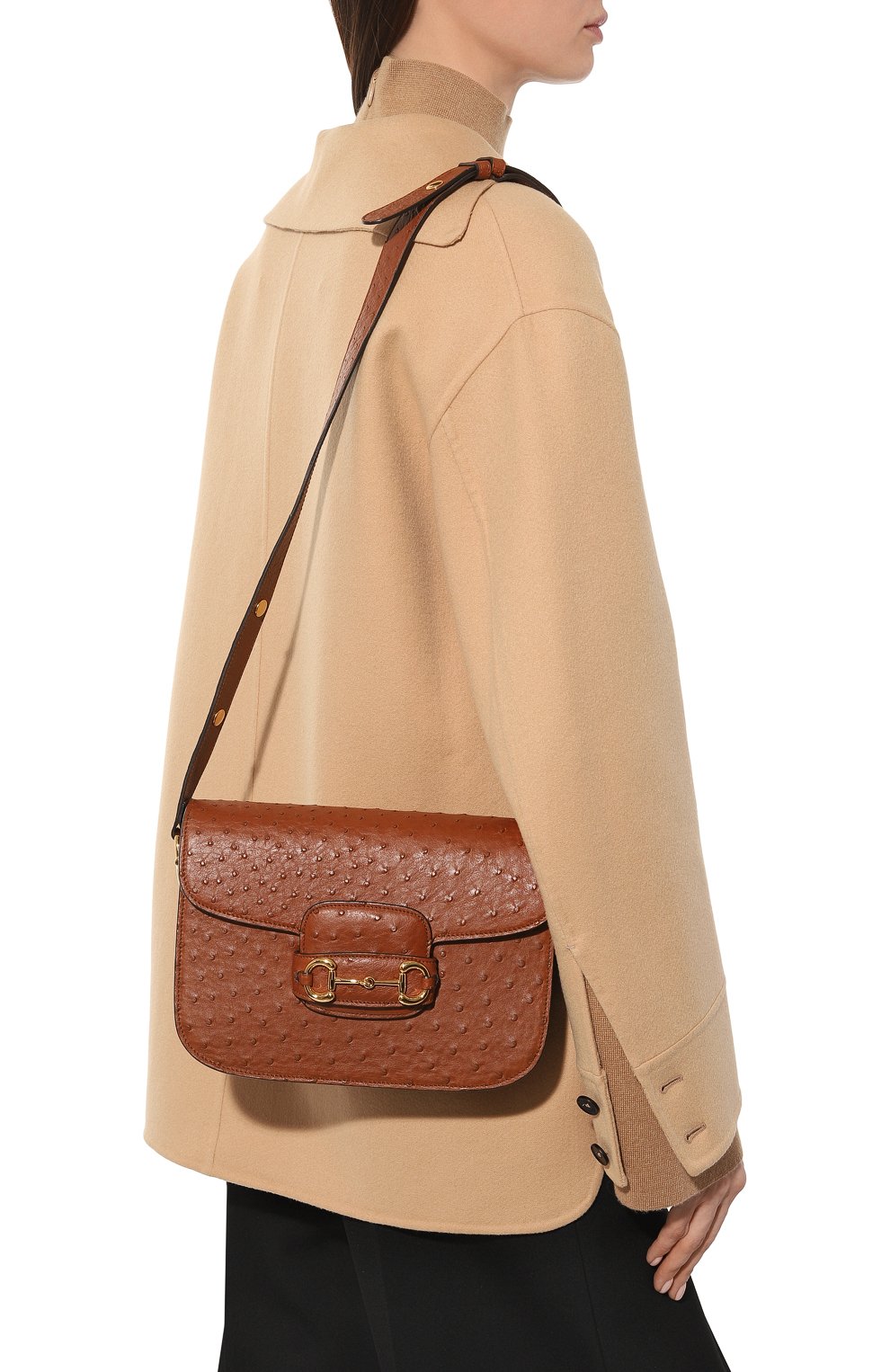 Сумка 1955 horsebit small из кожи страуса GUCCI, арт. 602204 EY00G, фото 2