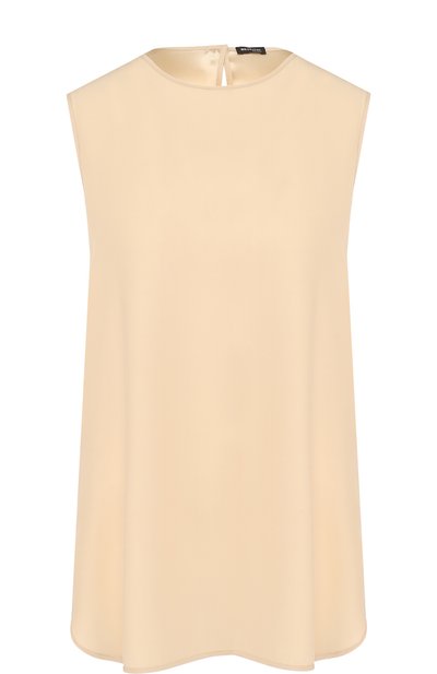 Женский шелковый топ свободного кроя с круглым вырезом KITON, арт. D45444K0333718003