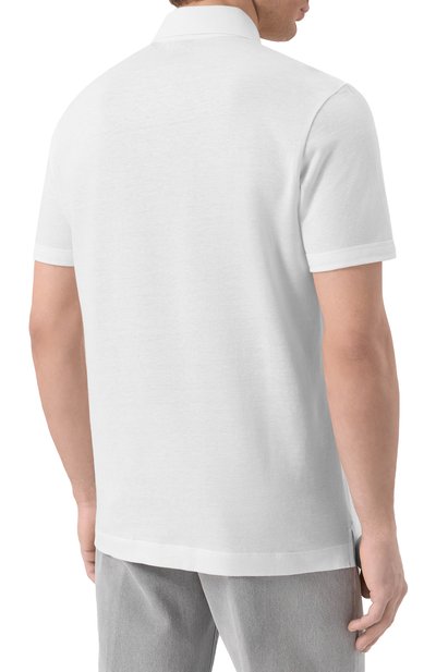 Поло из хлопка и льна BOSS, арт. 50537501, фото 4