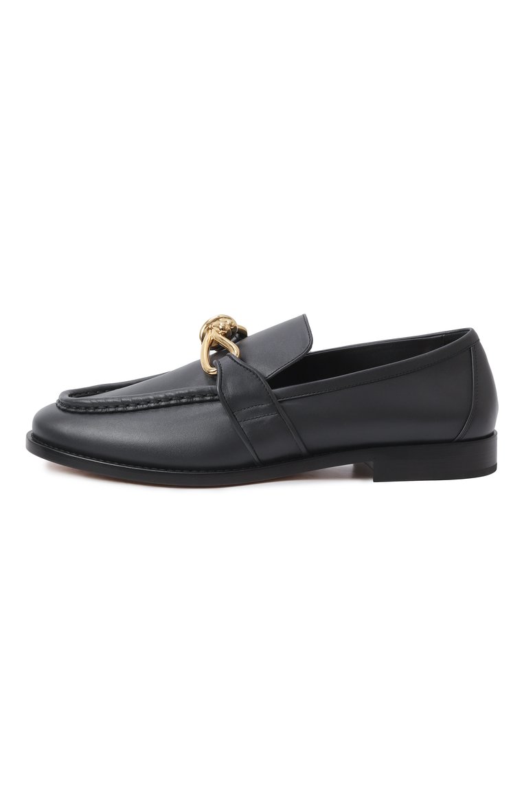 Мужские кожаные лоферы astaire BOTTEGA VENETA темно-синего цвета, арт. 796447 V4R30 | Фото 4 (Нос: Не проставлено; Материал сплава: Проставле�но; Материал внешний: Натуральная кожа; Стили: Кэжуэл)