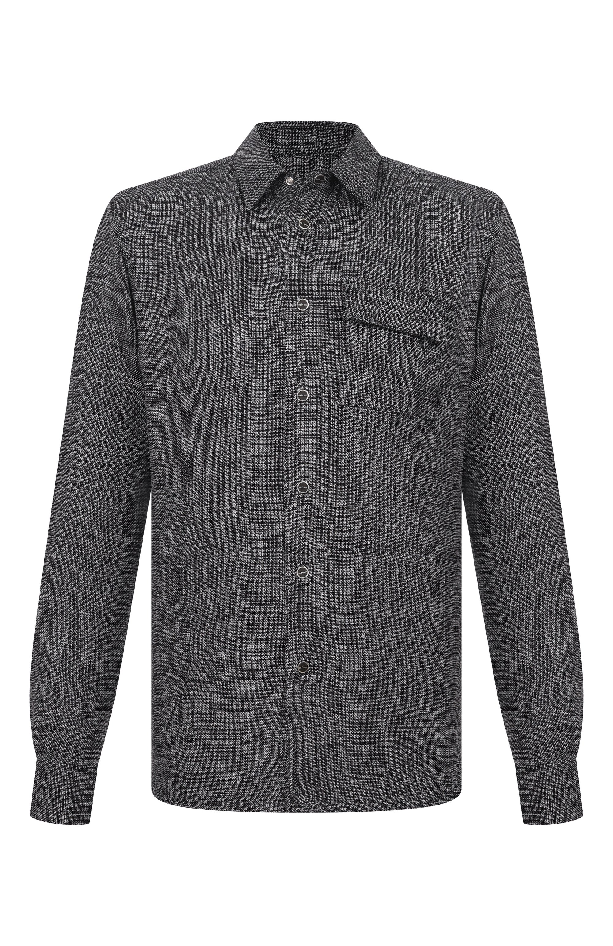 Рубашка из шерсти и шелка KITON, арт. UMCBUBAK0627G, фото 1