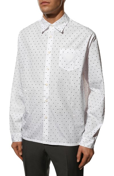 Хлопковая рубашка PRADA, арт. UCN419-1LZC-F0009-221, фото 3