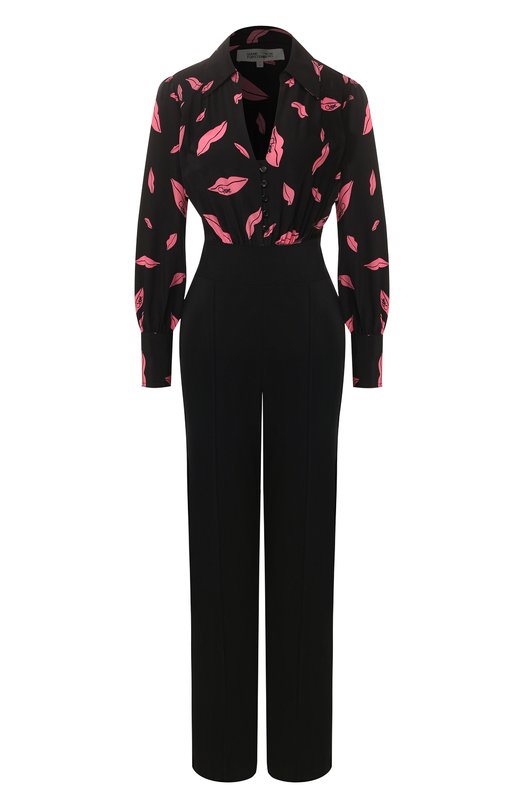 

Шелковый комбинезон Diane Von Furstenberg, Чёрный