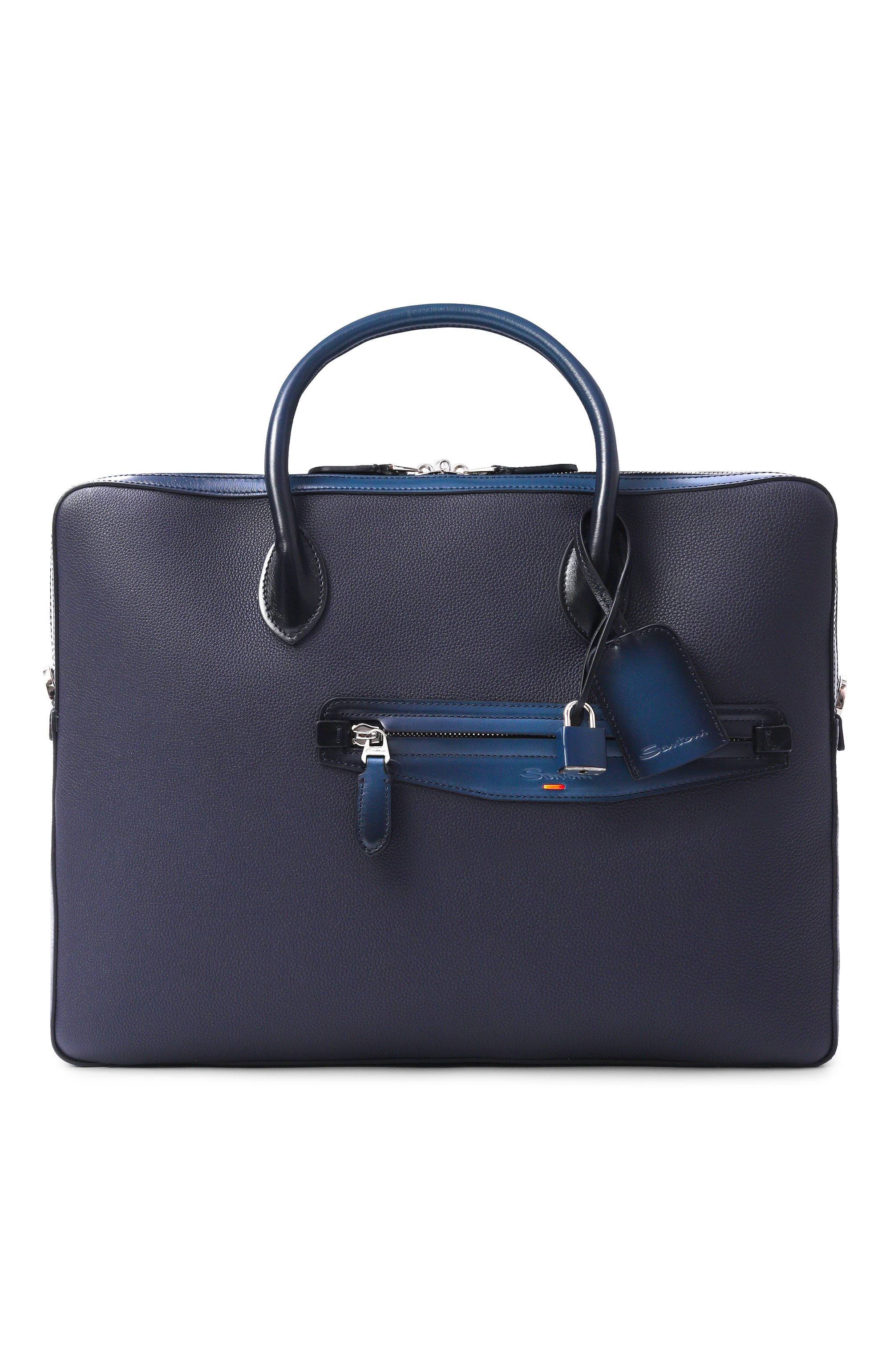 Портфель SANTONI темно-синего цвета по цене 265500 руб., арт. UIBGA2868BS-ACSU, фото 6 Портфель SANTONI, арт. UIBGA2868BS-ACSU, фото 6