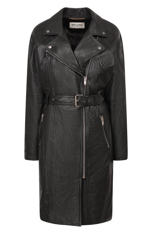 Кожаное пальто Saint Laurent 798778/YCNV2 Чёрный 798778/YCNV2