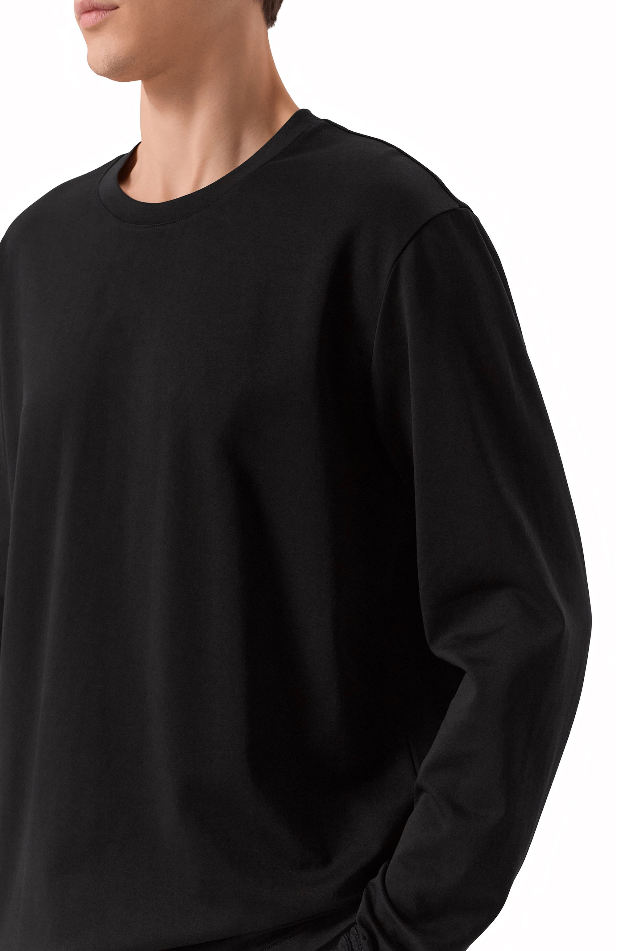 Хлопковый лонгслив ATTACHMENT черного цвета по цене 34750 руб., арт. AJ52-089, фото 5 Хлопковый лонгслив ATTACHMENT, арт. AJ52-089, фото 5