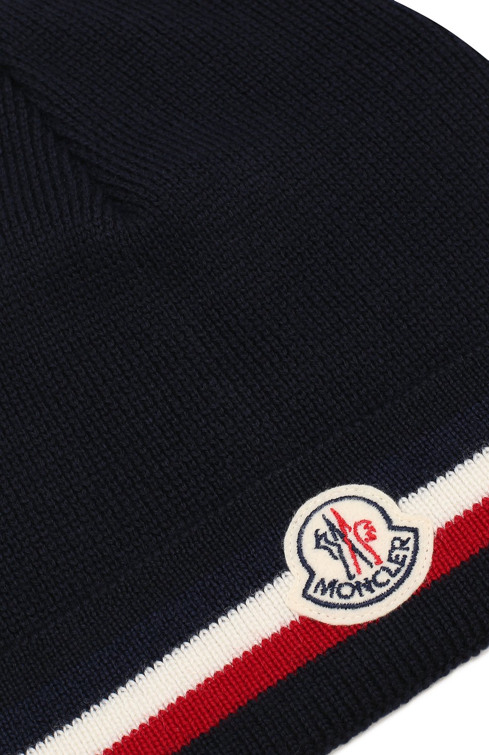 Шерстяная шапка с логотипом бренда MONCLER темно-синего цвета по цене 11300 руб., арт. D2-091-00328-00-02292, фото 3 Шерстяная шапка с логотипом бренда MONCLER, арт. D2-091-00328-00-02292, фото 3