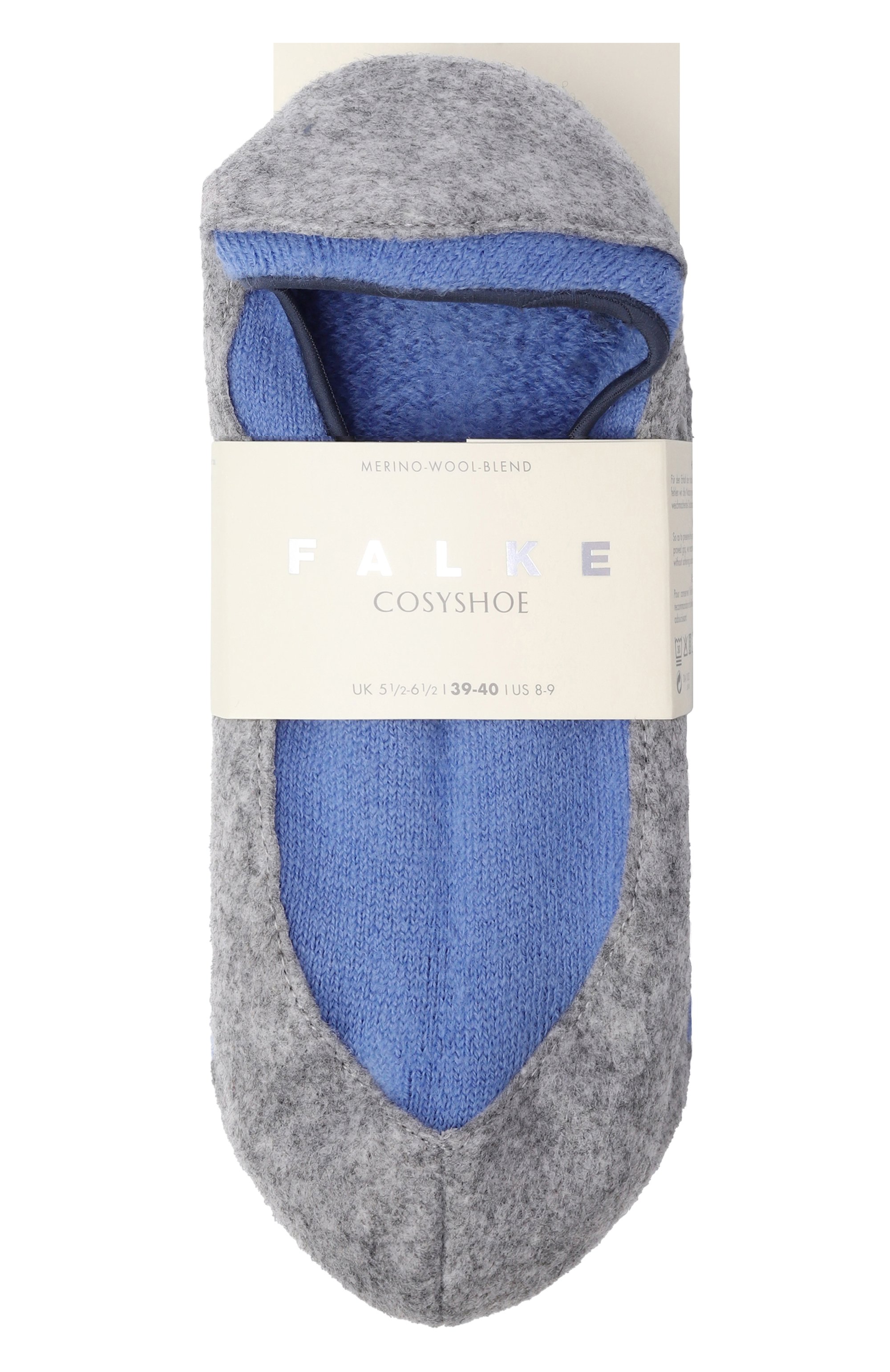 Шерстяные слиперы FALKE голубого цвета по цене 5930 руб., арт. 46451, фото 1 Шерстяные слиперы FALKE, арт. 46451, фото 1