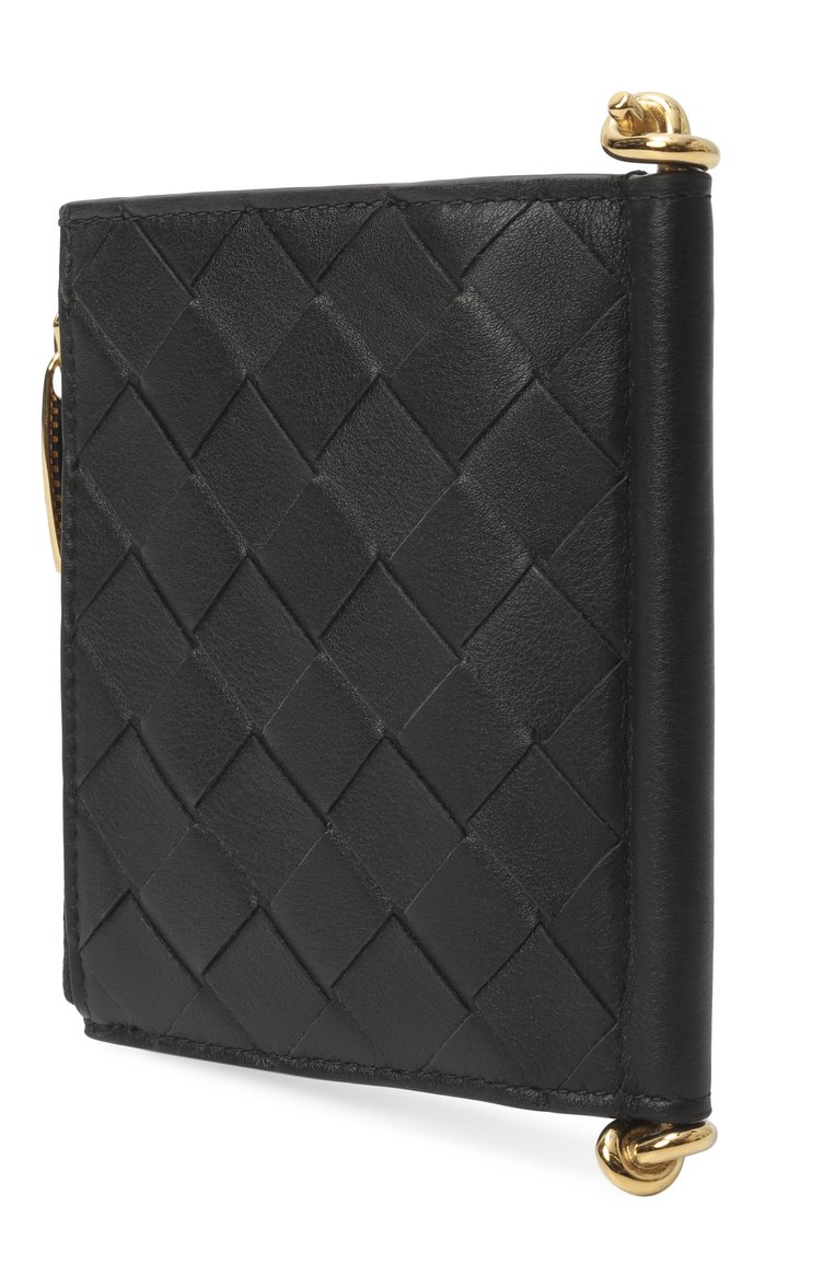 Женские кожаное портмоне BOTTEGA VENETA черного цвета, арт. 788055/V4R41 | Фото 2 (Нос: Не проставлено; Материал: Натуральная кожа; Автоматизация состава: Проставлено)