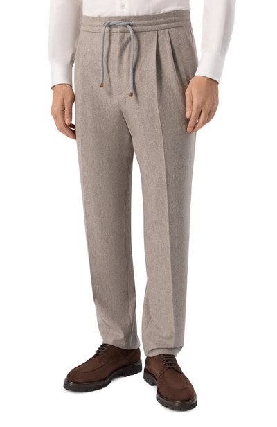 Шерстяные брюки BRUNELLO CUCINELLI бежевого цвета по цене 138500 руб., арт. M038PE1710, фото 3 Шерстяные брюки BRUNELLO CUCINELLI, арт. M038PE1710, фото 3