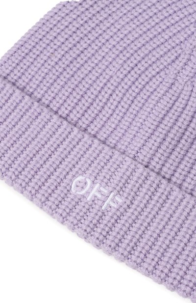 Шерстяная шапка OFF-WHITE сиреневого цвета по цене 23450 руб., арт. 0WLC017F23KNI001, фото 4 Шерстяная шапка OFF-WHITE, арт. 0WLC017F23KNI001, фото 4