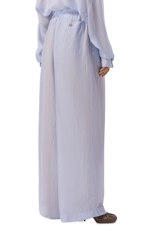Хлопковые брюки Dries Van Noten 130909/3276 Голубой  130909/3276 Фото 4