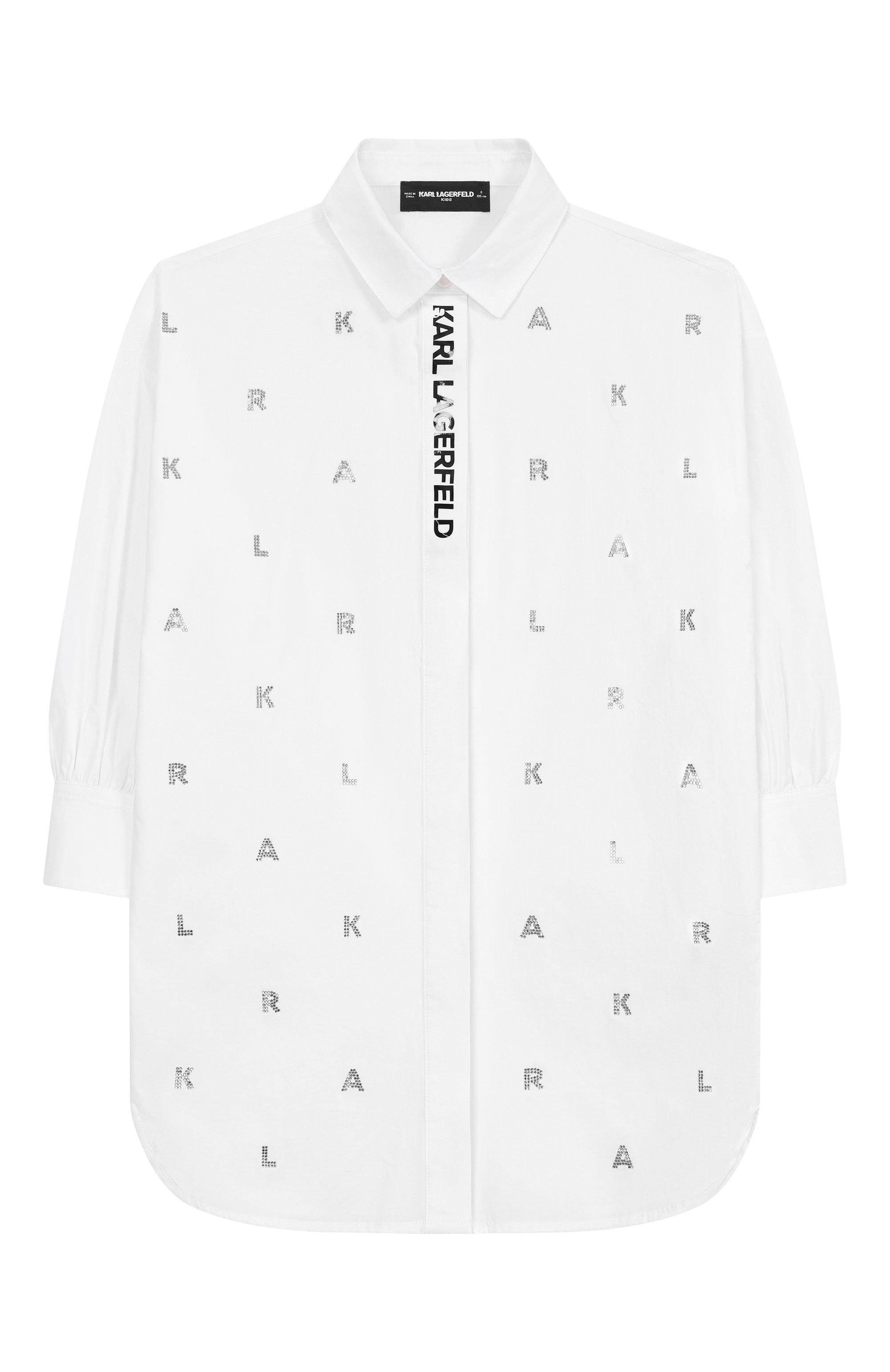Хлопковое платье-рубашка KARL LAGERFELD KIDS, арт. Z30463, фото 1