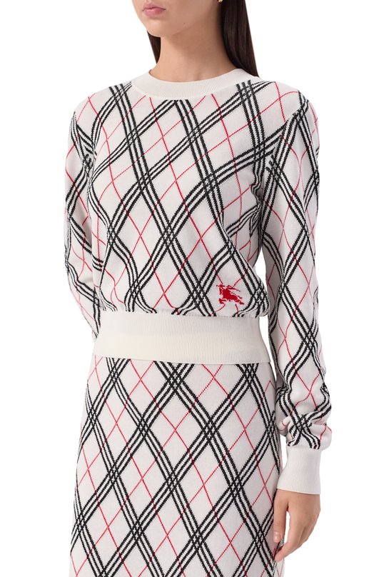 Хлопковый пуловер Burberry 8111468 Белый  8111468 Фото 3