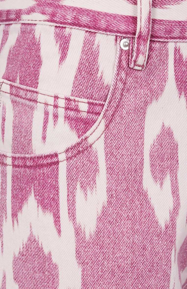 Женские джинсы ISABEL MARANT ETOILE розового цвета, арт. 25PPA0273FA/C1H03E | Фото 6 (Длина (брюки, джин�сы): Стандартные; Материал внешний: Хлопок, Деним, Лен; Детали: Принт; Силуэт Ж (брюки и джинсы): Широкие; Кросс-КТ: Деним; Стили: Бохо)