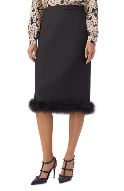 Юбка из шерсти и шелка VALENTINO, арт. 8B3RAEJ1/1CF, фото 3