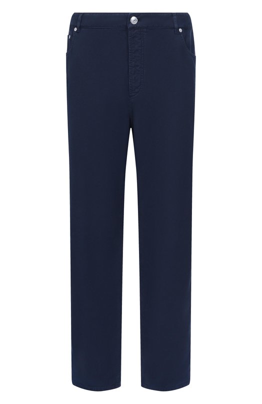 Хлопковые брюки Brunello Cucinelli M252DF101W Синий M252DF101W