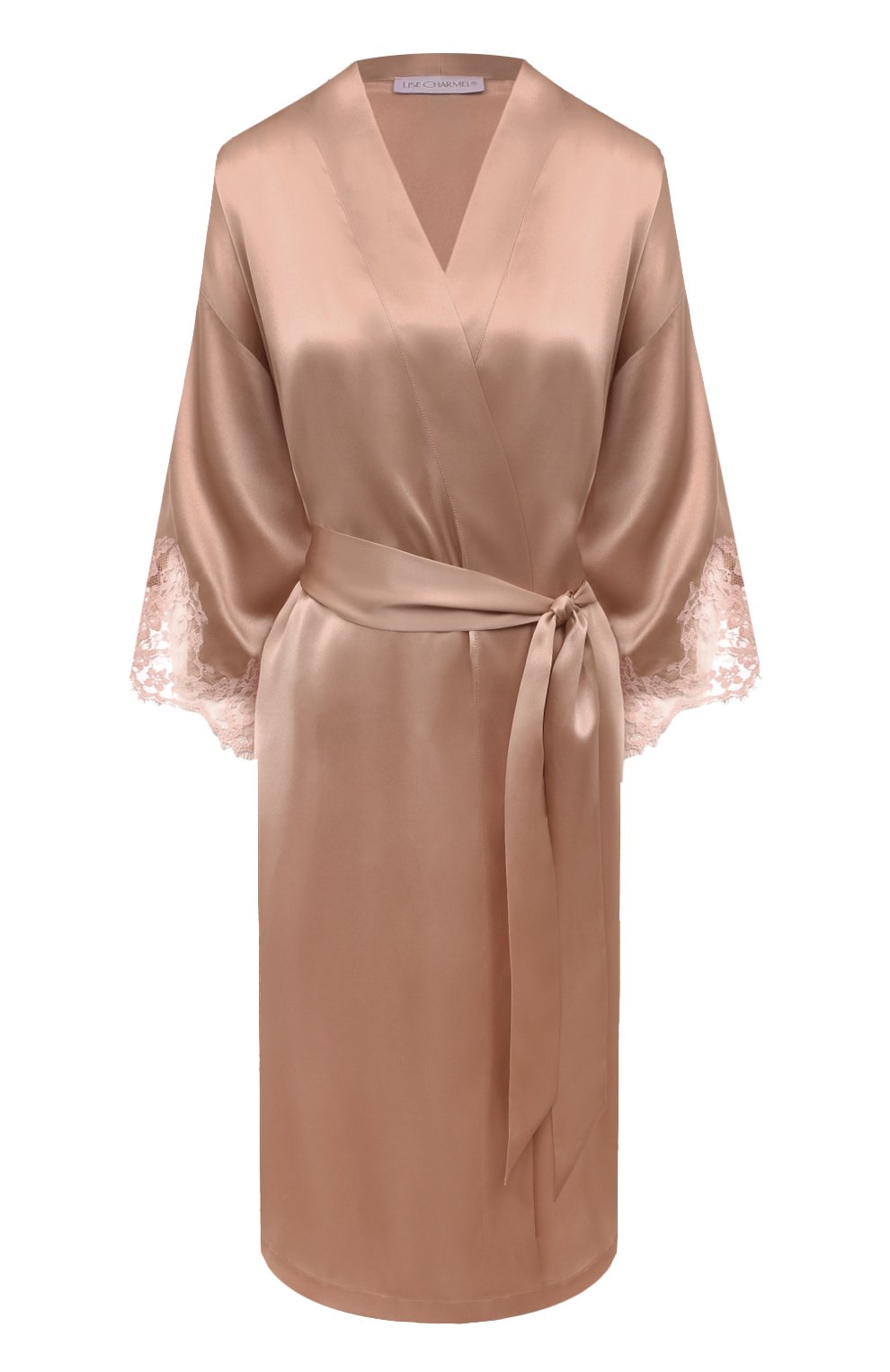 Халат из шелка и хлопка LISE CHARMEL бежевого цвета по цене 49150 руб., арт. ALC2080, фото 1 Халат из шелка и хлопка LISE CHARMEL, арт. ALC2080, фото 1