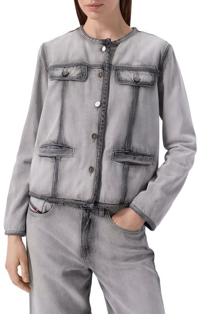 Джинсовая куртка DIESEL серого цвета по цене 46200 руб., арт. A23819/09P28, фото 3 Джинсовая куртка DIESEL, арт. A23819/09P28, фото 3