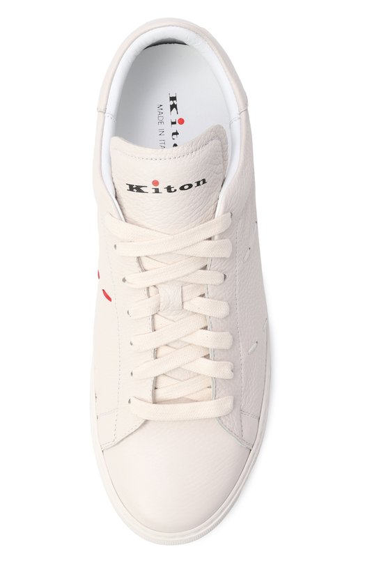 Кожаные кеды Kiton USSA421N01413 Кремовый  USSA421N01413 Фото 5
