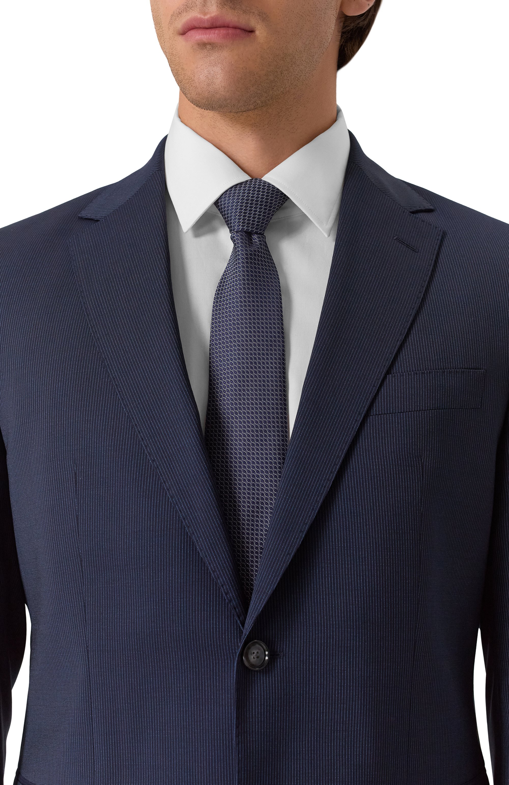 Шелковый галстук CANALI темно-синего цвета по цене 33900 руб., арт. 82/HJ04333, фото 2 Шелковый галстук CANALI, арт. 82/HJ04333, фото 2