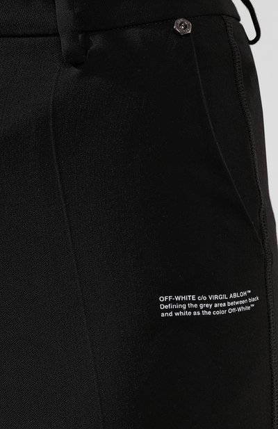 Брюки из смеси шерсти и вискозы OFF-WHITE черного цвета по цене 56650 руб., арт. 0WCA060R205150681000, фото 5 Брюки из смеси шерсти и вискозы OFF-WHITE, арт. 0WCA060R205150681000, фото 5