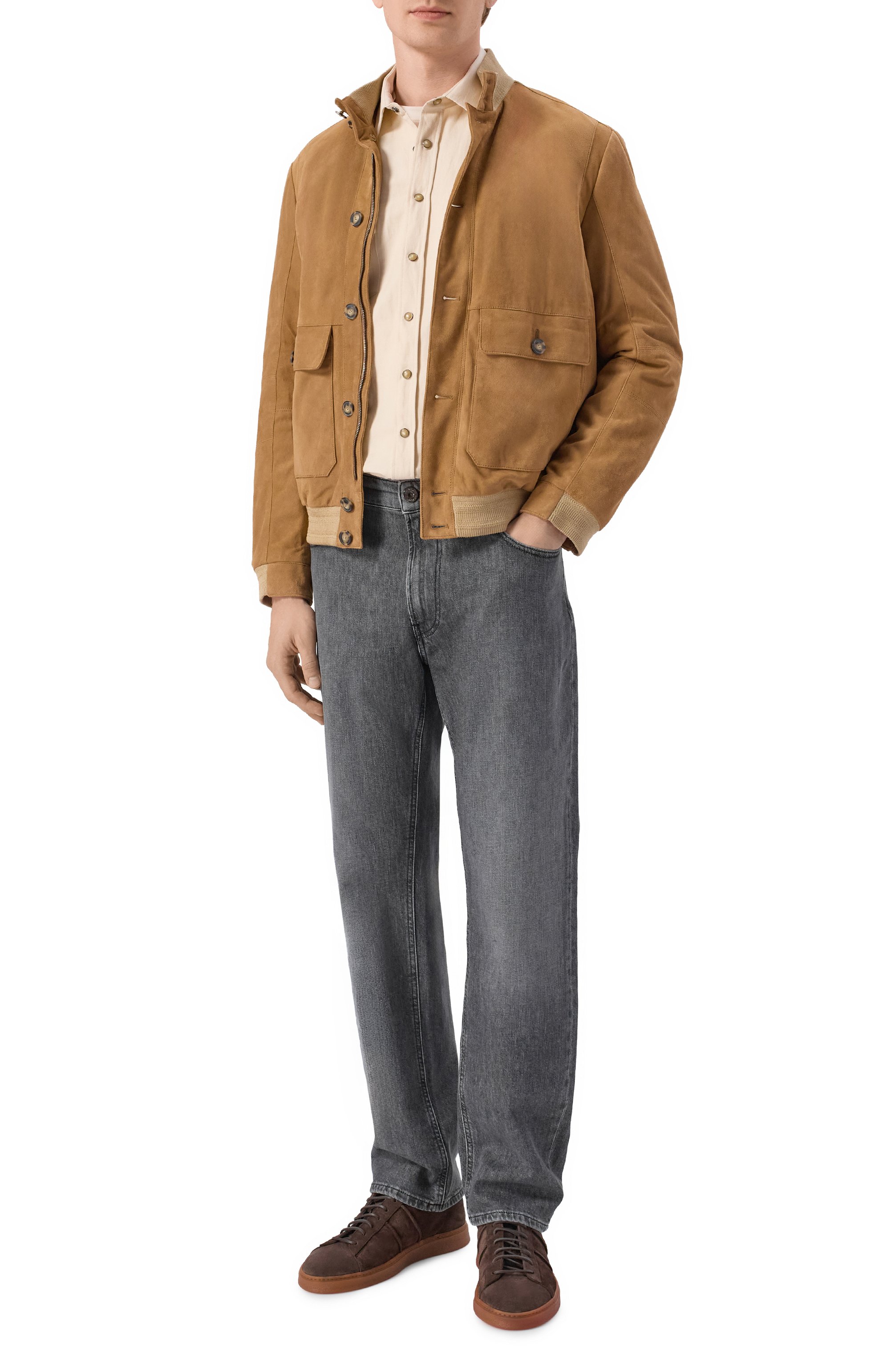 Джинсы ANDREA CAMPAGNA темно-серого цвета по цене 39950 руб., арт. P-380 BLACK USED/CABRA BLACK TRAMA BIANCA, фото 2 Джинсы ANDREA CAMPAGNA, арт. P-380 BLACK USED/CABRA BLACK TRAMA BIANCA, фото 2