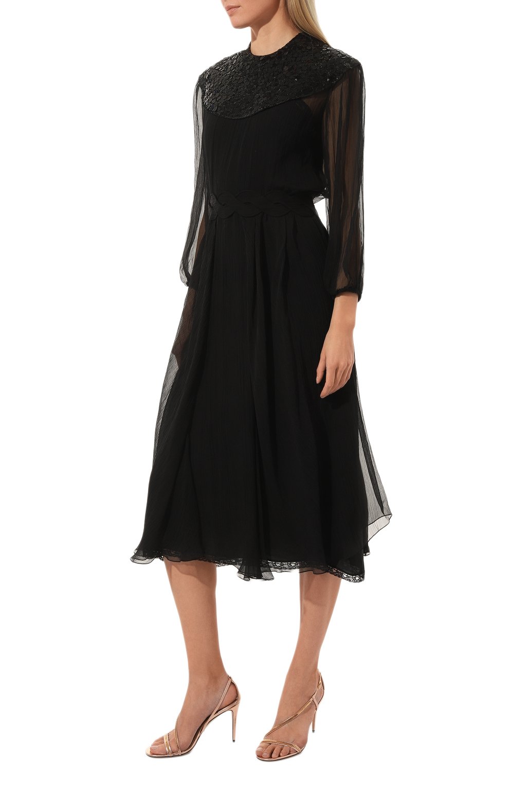 Шелковое платье GUCCI черного цвета по цене 717120 руб., арт. 652694 ZAGU3, фото 2 Шелковое платье GUCCI, арт. 652694 ZAGU3, фото 2