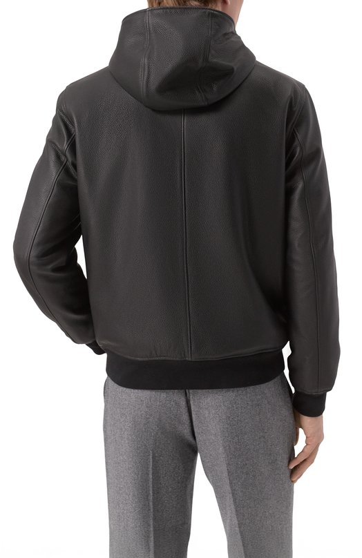 Кожаный бомбер с меховой подкладкой MVST SWEAT913/274-00/60 Чёрный  SWEAT913/274-00/60 Фото 4