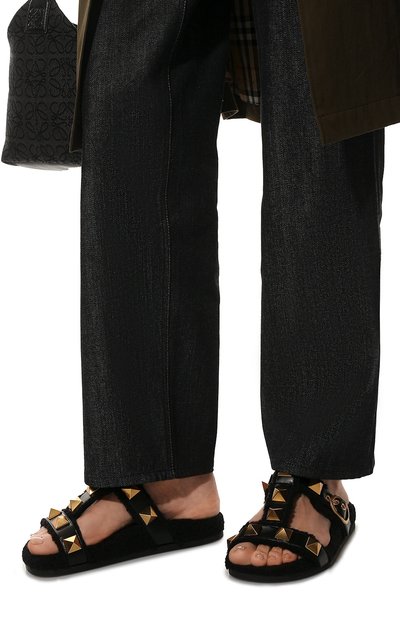 Кожаные шлепанцы roman stud VALENTINO, арт. WW2S0CT4/ZLM, фото 3