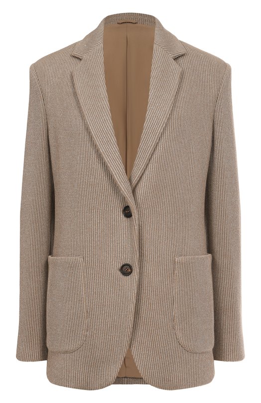 Жакет из хлопка и вискозы Brunello Cucinelli M0AZT7511P Бежевый M0AZT7511P