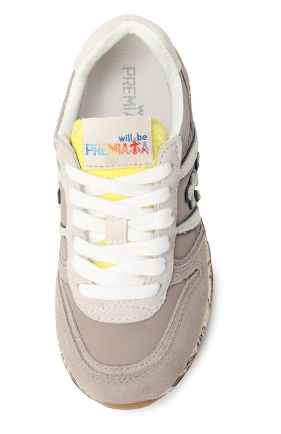 Комбинированные кроссовки sky PREMIATA WILL BE серого цвета по цене 21400 руб., арт. 28039414/SKY/27-35, фото 4 Комбинированные кроссовки sky PREMIATA WILL BE, арт. 28039414/SKY/27-35, фото 4