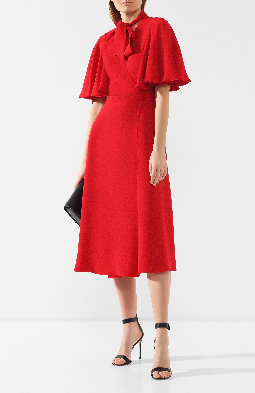 Шелковое платье VALENTINO красного цвета по цене 339500 руб., арт. RB3VAKS61MM, фото 2 Шелковое платье VALENTINO, арт. RB3VAKS61MM, фото 2