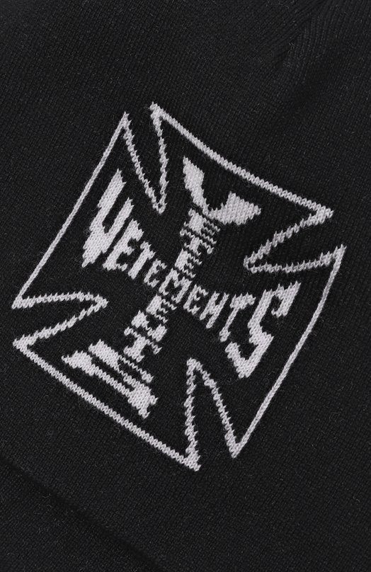 Шерстяная шапка VETEMENTS UE76BN307B/2901 KNIT Чёрный  UE76BN307B/2901 KNIT Фото 3