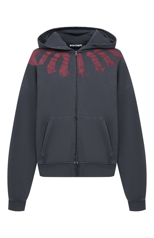 Хлопковая толстовка Palm Angels PMBE02FS26FLE001 Серый PMBE02FS26FLE001