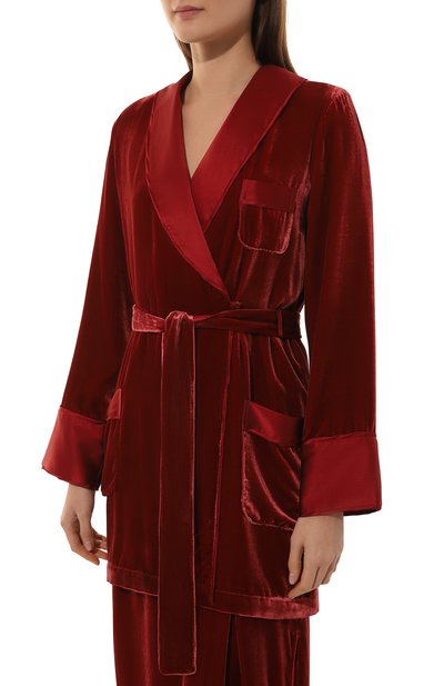 Бархатный халат MARJOLAINE бордового цвета по цене 93440 руб., арт. 5VEL2002, фото 3 Бархатный халат MARJOLAINE, арт. 5VEL2002, фото 3