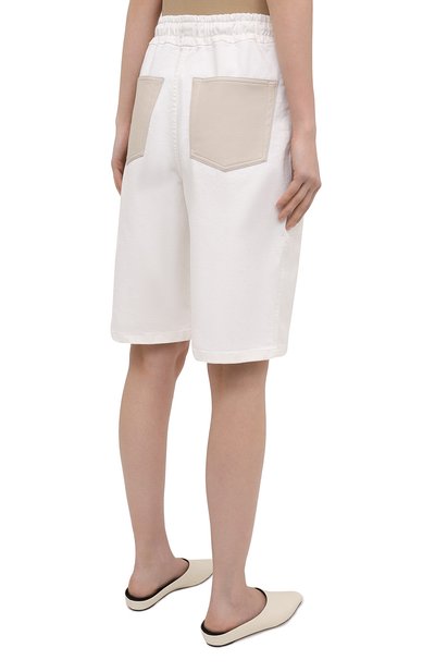 Хлопковые шорты NANUSHKA белого цвета по цене 29800 руб., арт. HADI_WHITE_C0MF0RT STRETCH DENIM, фото 4 Хлопковые шорты NANUSHKA, арт. HADI_WHITE_C0MF0RT STRETCH DENIM, фото 4